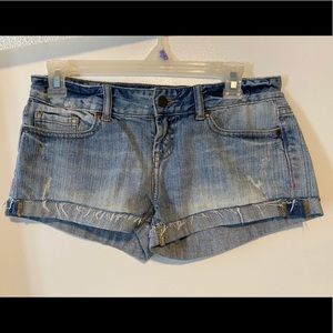 PINK VICTORIA SECRET DISTRESSED JEAN SHORTS